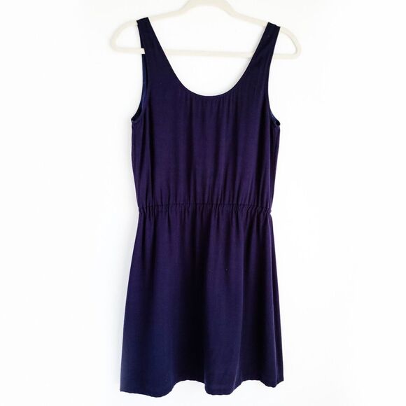 J Crew A-Line Dress Womens 0 Sleeveless Elastic Waist Fully Lined Navy - Picture 4 of 7